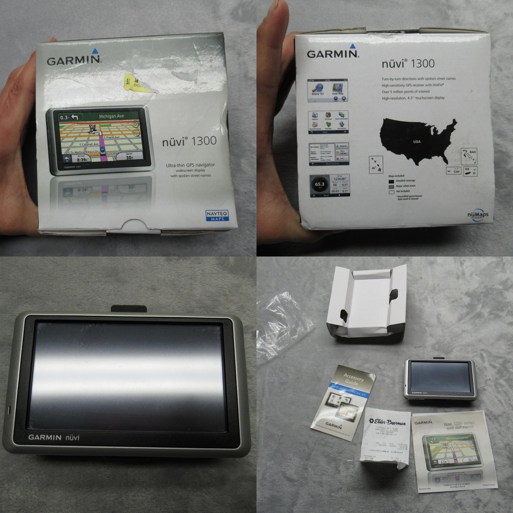 Garmin Nuvi 1300 GPS Navigator Turn-by-Turn 4.3" Display With Box Untested As-Is